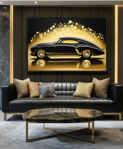 Luxury Retro Car Framed Canvas