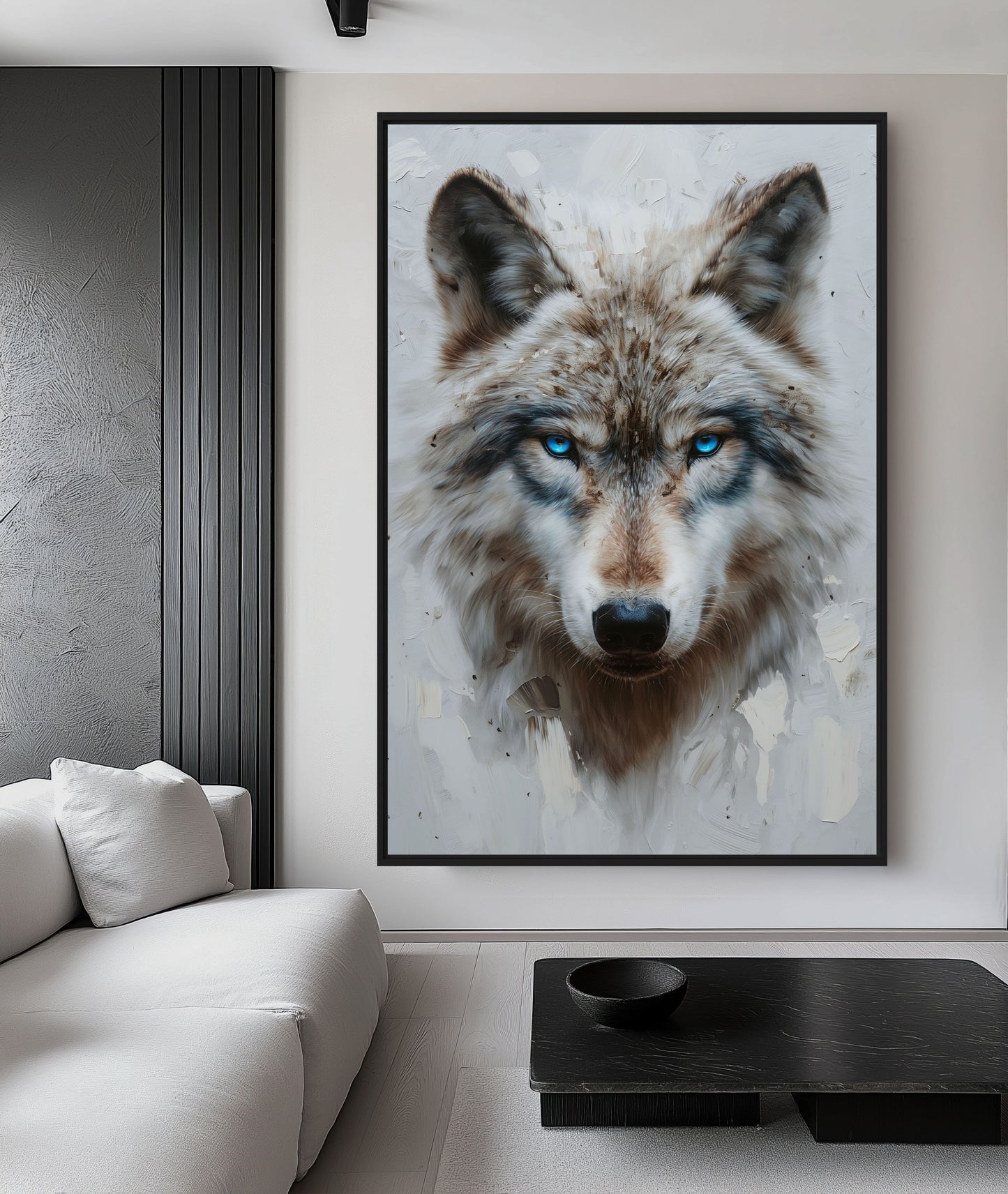 Blue Eyed Wolf Modern Art Digital Print
