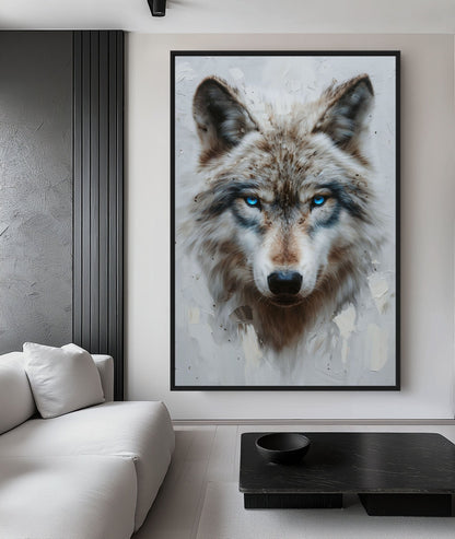 Blue Eyed Wolf Modern Art Digital Print