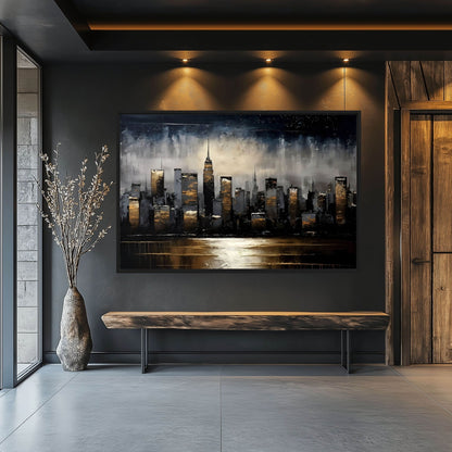 New York Cityscape Framed Canvas