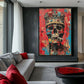 Skull In Crown Surreal Art Framed Canvas