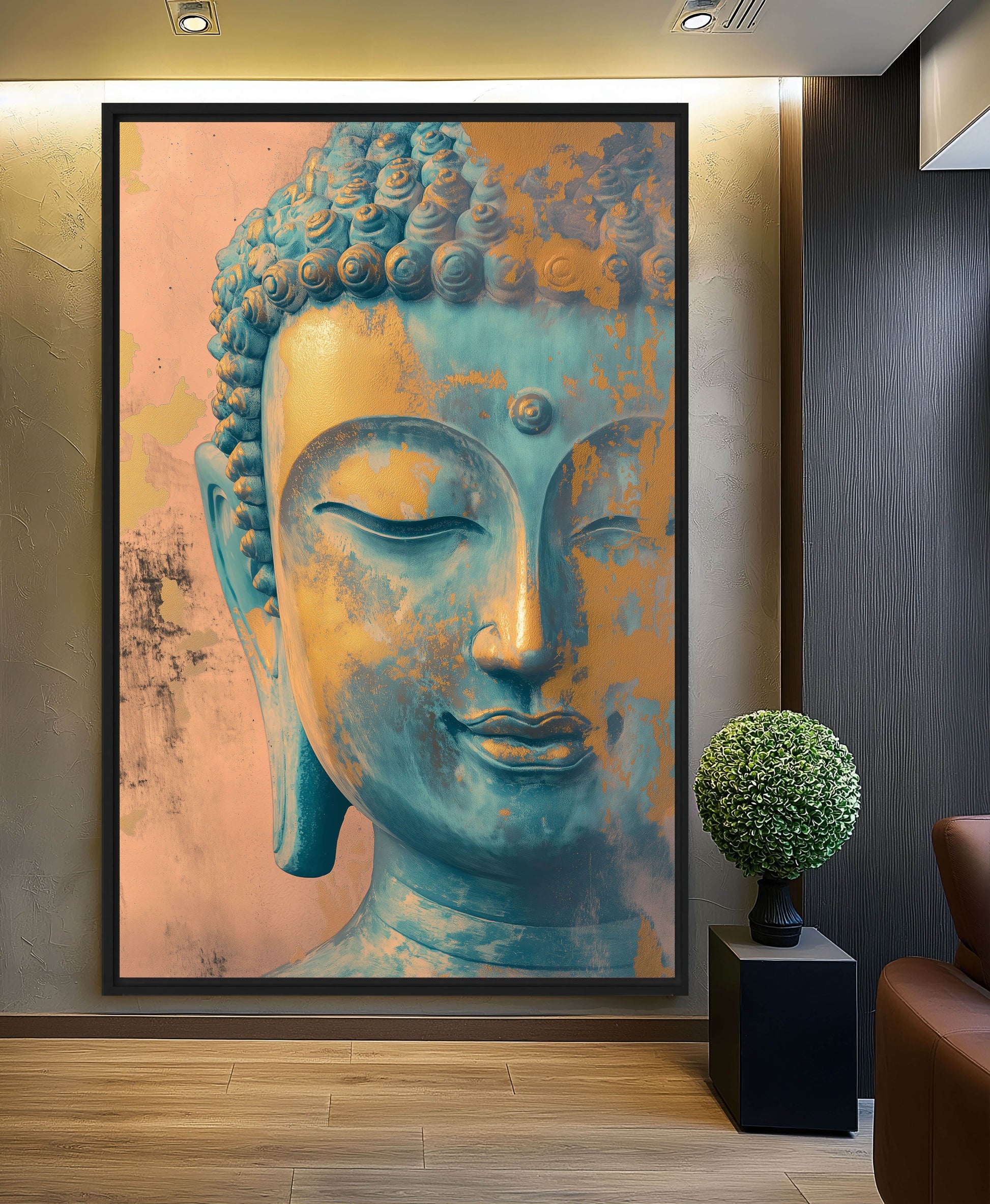 Buddha Pastel Colors Framed Canvas - PaintFu