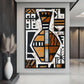 Vase African Abstract Art Framed Canvas