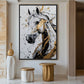 White Horse Abstract Art Framed Canvas - PaintFu