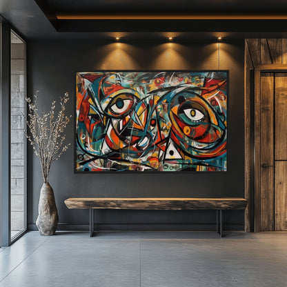 Picasso Style Art Framed Canvas