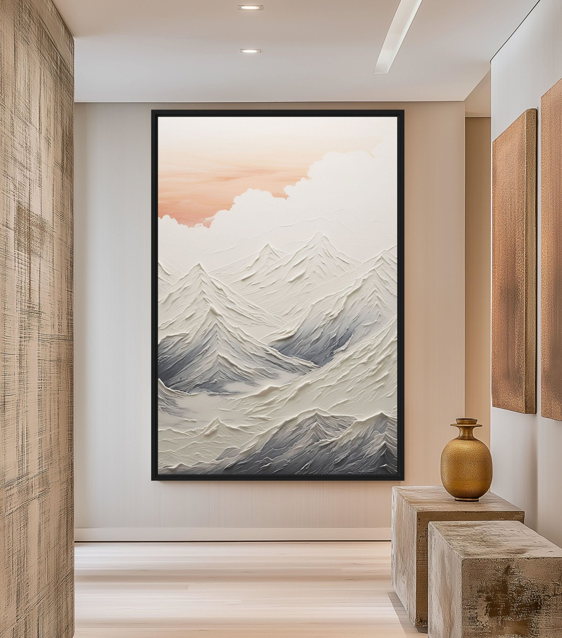 Magical Mountains Modern Art Framed Canvas
