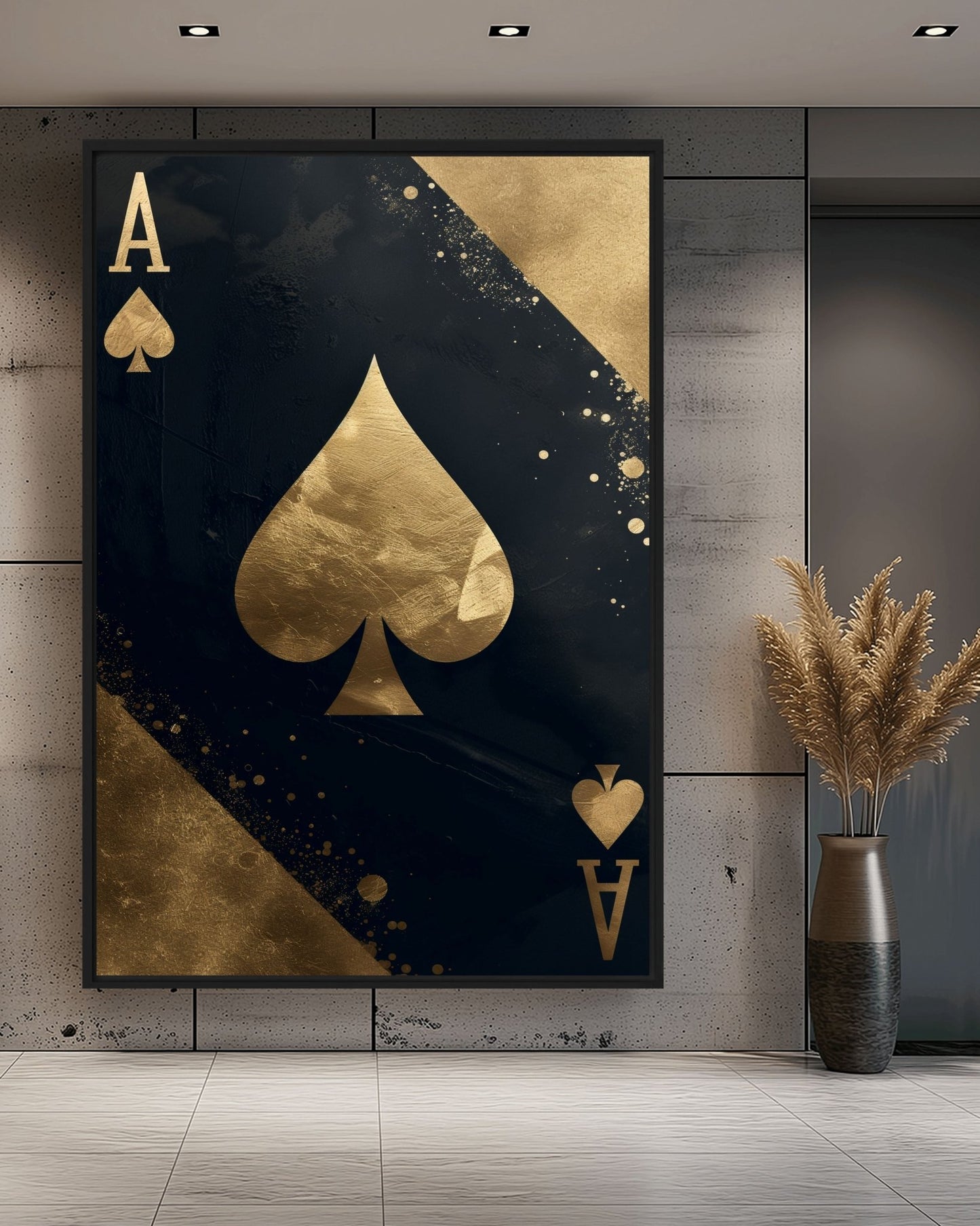 Ace of Spades Luxury Art Framed Canvas