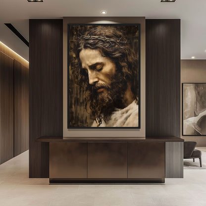 Jesus Portrait Religious Art Framed Canvas