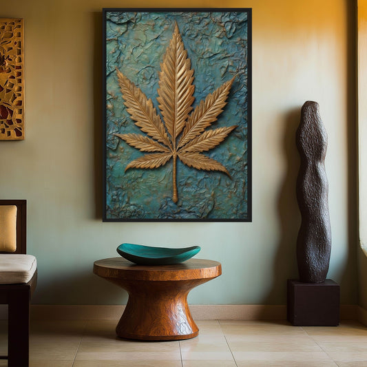 Cannabis Leaf Framed Canvas