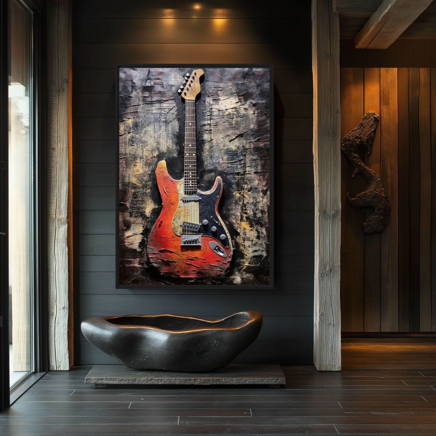 Guitar Music Art Framed Canvas