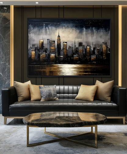 New York Cityscape Framed Canvas
