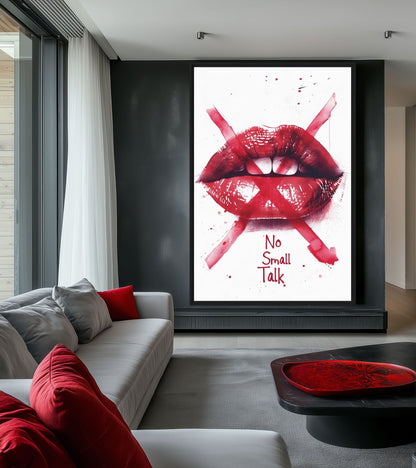 Lips "No Small Talk" Fashion Art Digital Print
