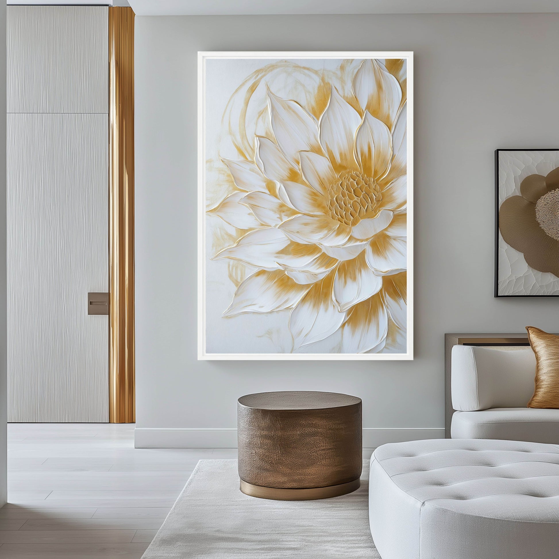 Dahlia Floral Art Framed Canvas - PaintFu