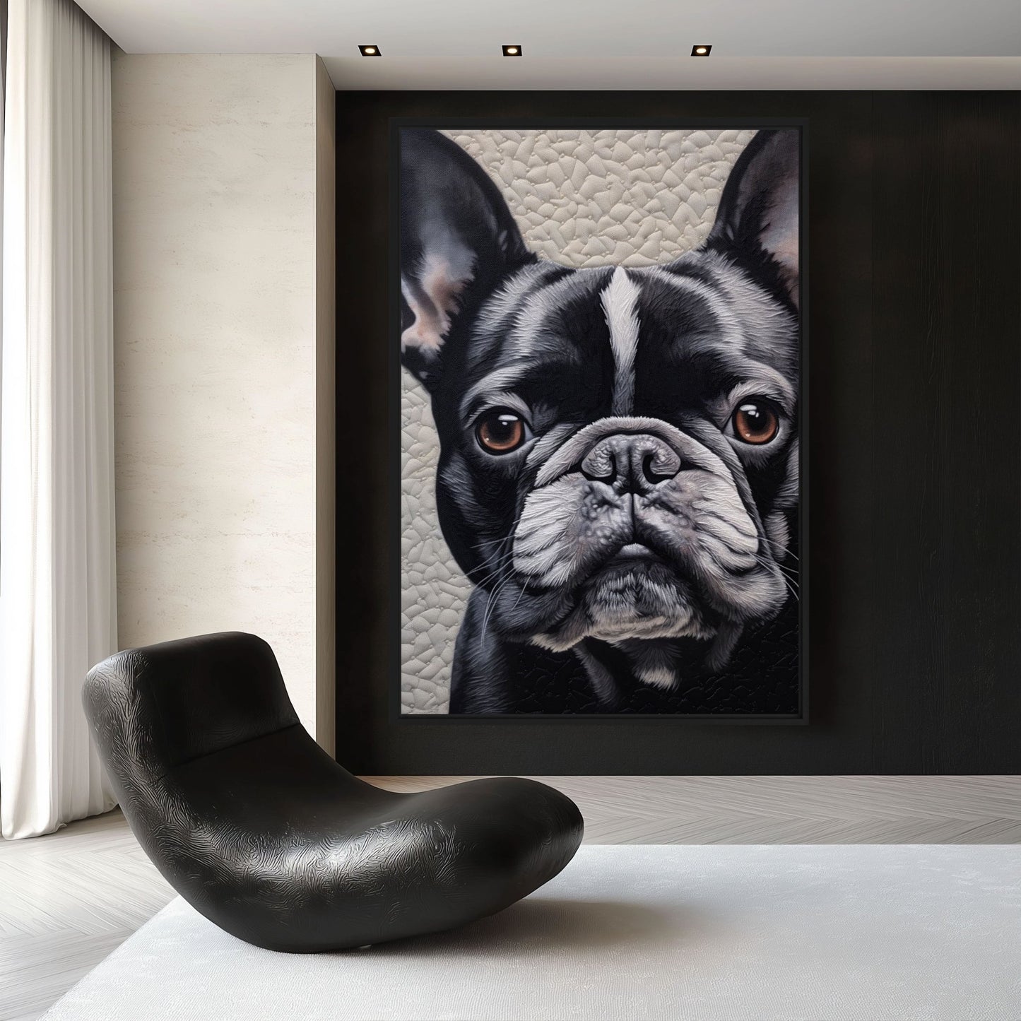 Cute French Bulldog Framed Canvas