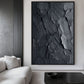 Black Impasto Art Framed Canvas