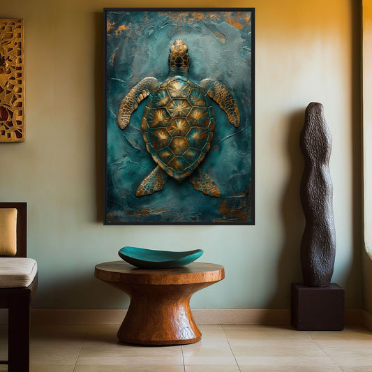 Turtle Modern Art Framed Canvas