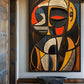 African Abstract Art Framed Canvas