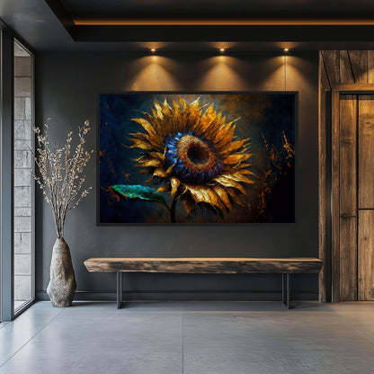 Sunflower Floral Art Framed Canvas