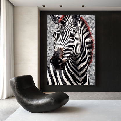 Zebra Modern Art Framed Canvas