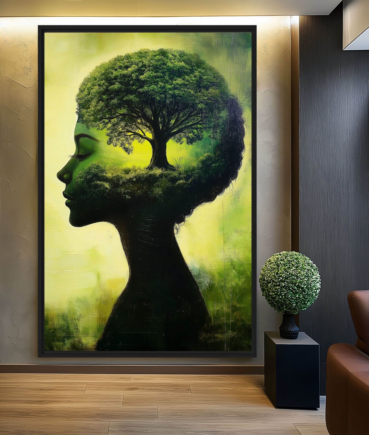 Woman Tree Surreal Art Framed Canvas