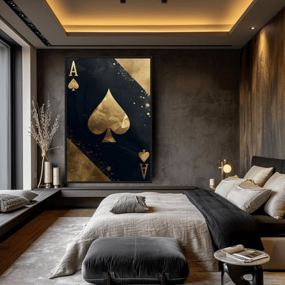 Ace of Spades Luxury Art Framed Canvas