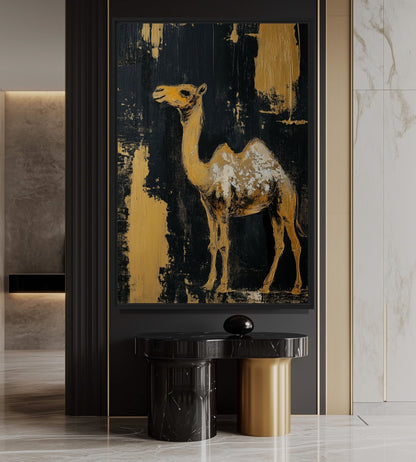 Camel Modern Art Framed Canvas