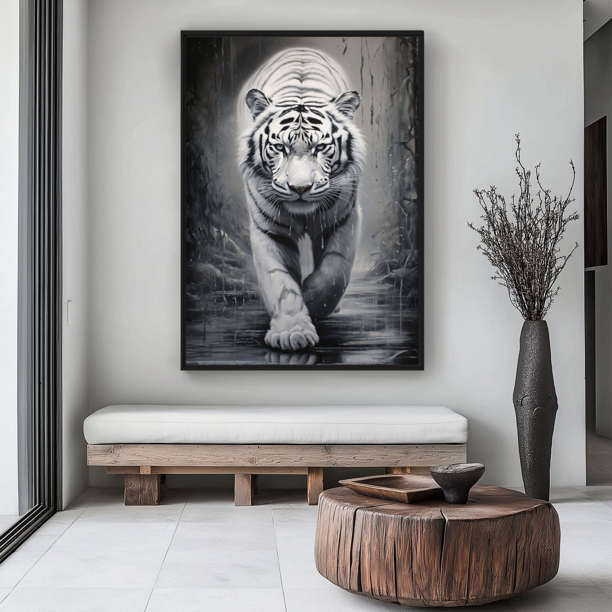 White Tiger Digital Print