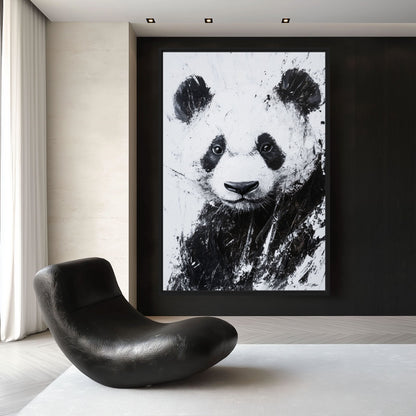 Panda Minimalist Art Framed Canvas