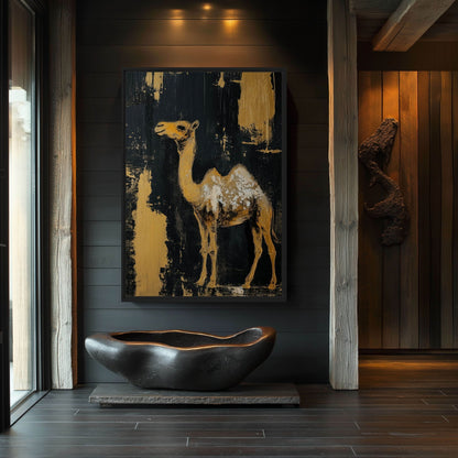 Camel Modern Art Framed Canvas