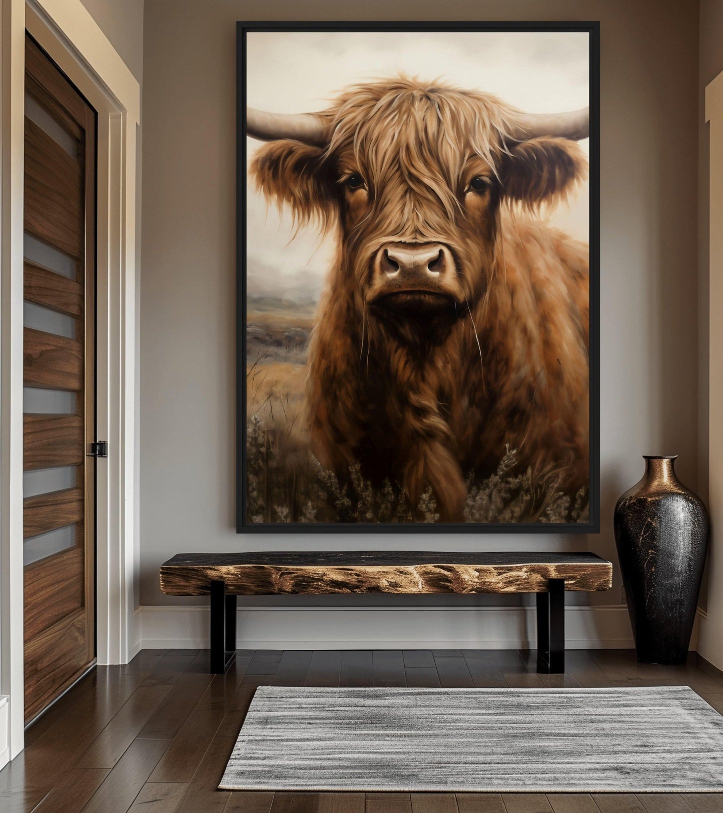 Brown Highland Cow Digital Print