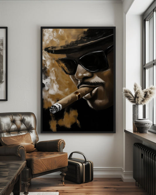 Cigar Man Bar Art Digital Print - PaintFu