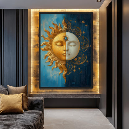 Sun and Moon Celestial Art Digital Print