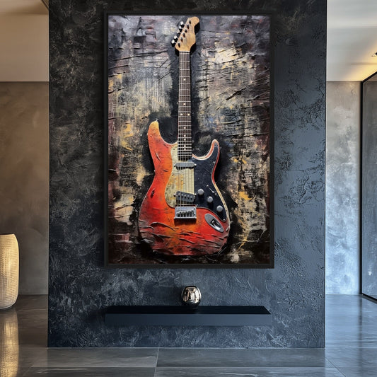 Guitar Music Art Framed Canvas - PaintFu