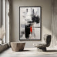 Black White Red Modern Art Framed Canvas