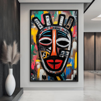 African Mask African Art Framed Canvas