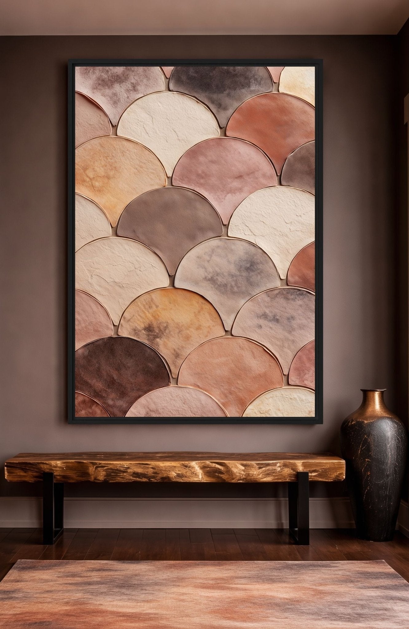 Earthy Pattern Modern Art Framed Canvas - PaintFu