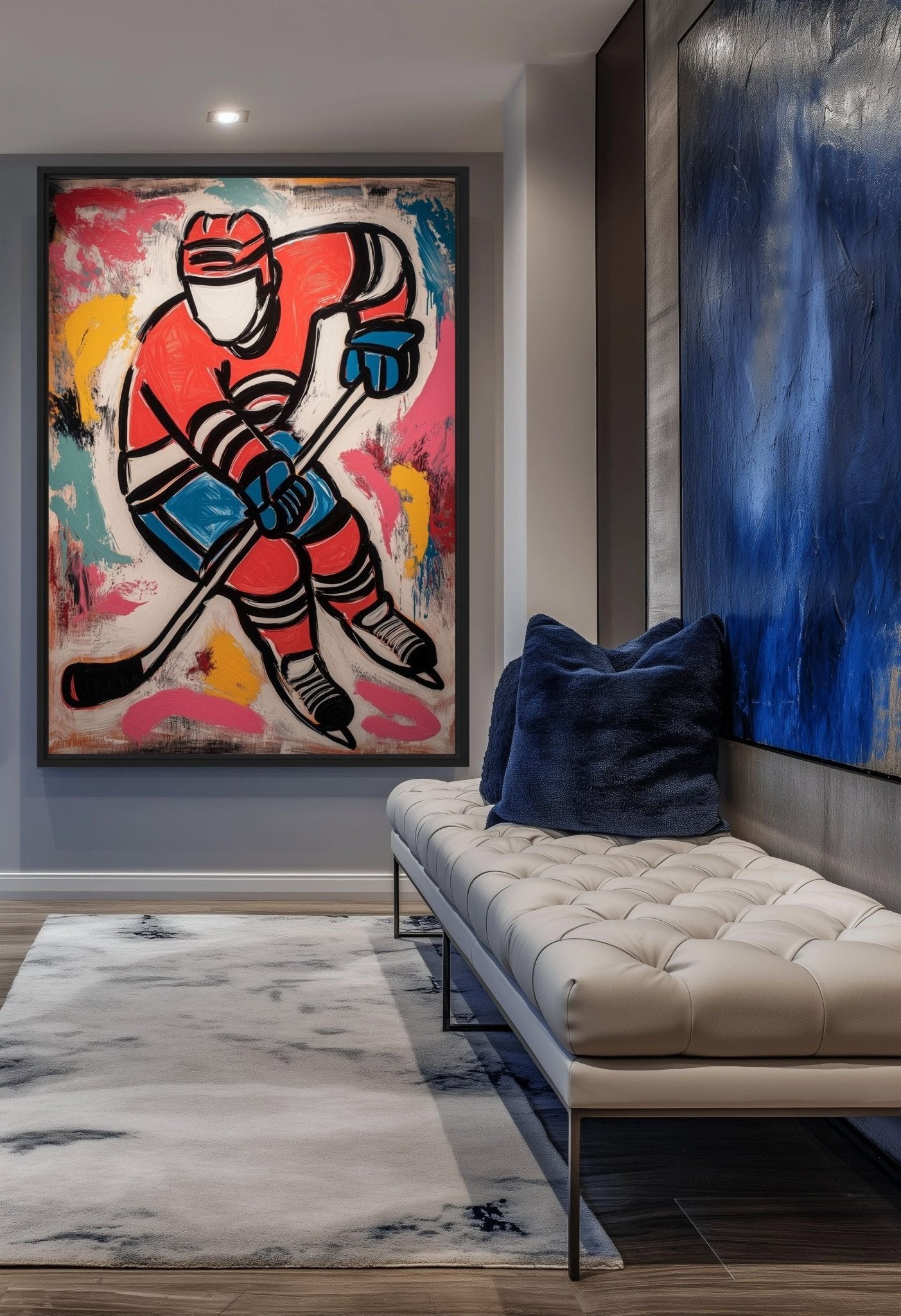 Ice Hockey Modern Art Framed Canvas - PaintFu