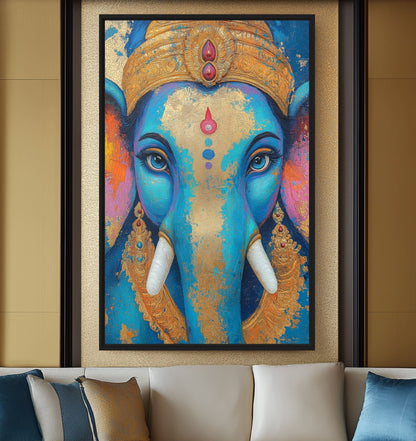 Lord Ganesh Spiritual Art Framed Canvas