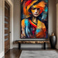 Woman Colorful Abstract Art Framed Canvas
