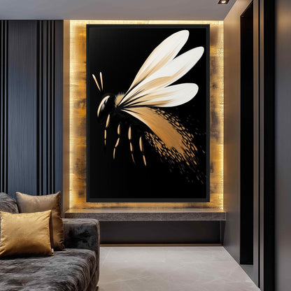 Bee Abstract Art Canvas Print Detail | PaintFu