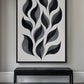 Monochrome Leaves Abstract Art Framed canvas - PaintFu