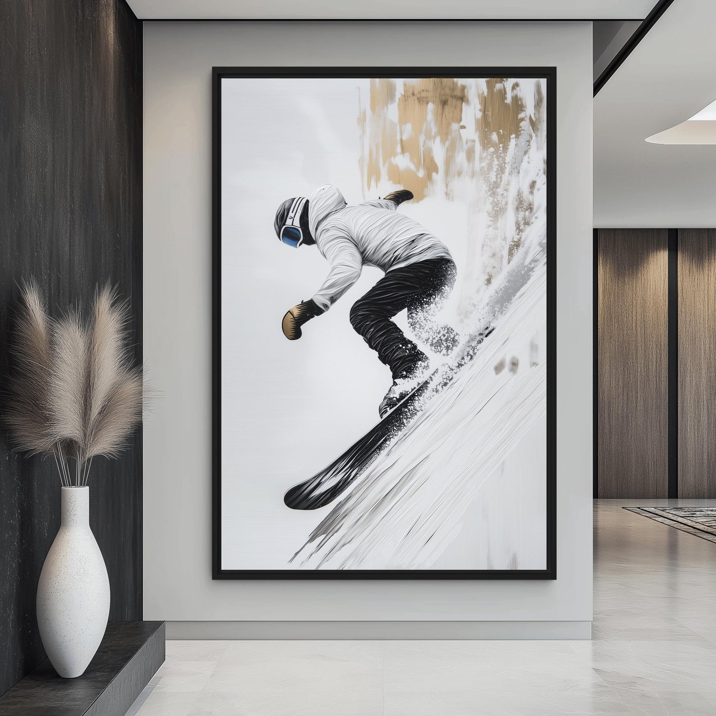 Snowboard Wall Art Framed Canvas