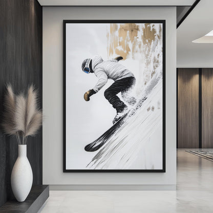 Snowboard Wall Art Framed Canvas
