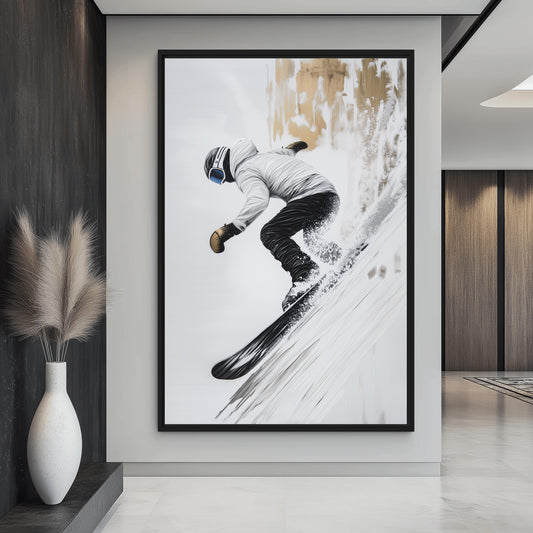 Snowboard Wall Art Framed Canvas