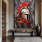 Spartan Helmet Modern Art Framed Canvas