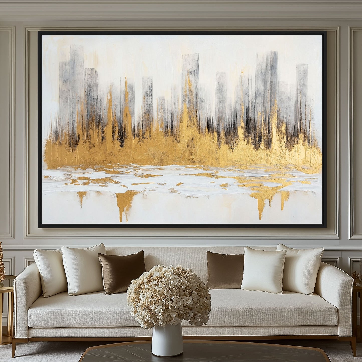 Cityscape Abstract Art Framed Canvas
