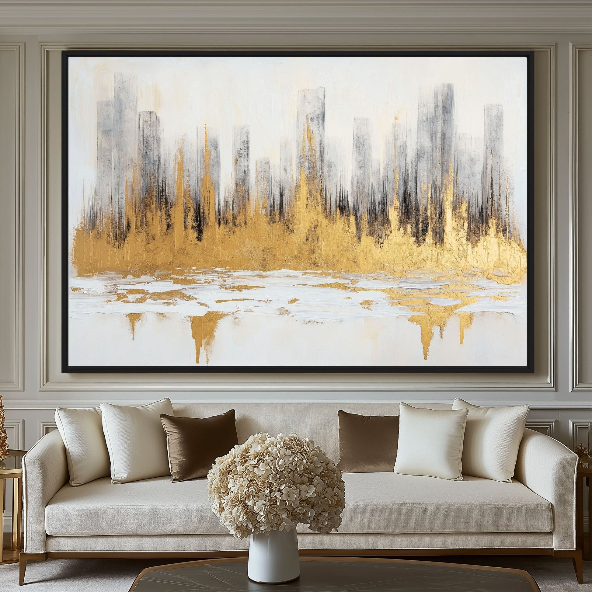 Cityscape Abstract Art Framed Canvas