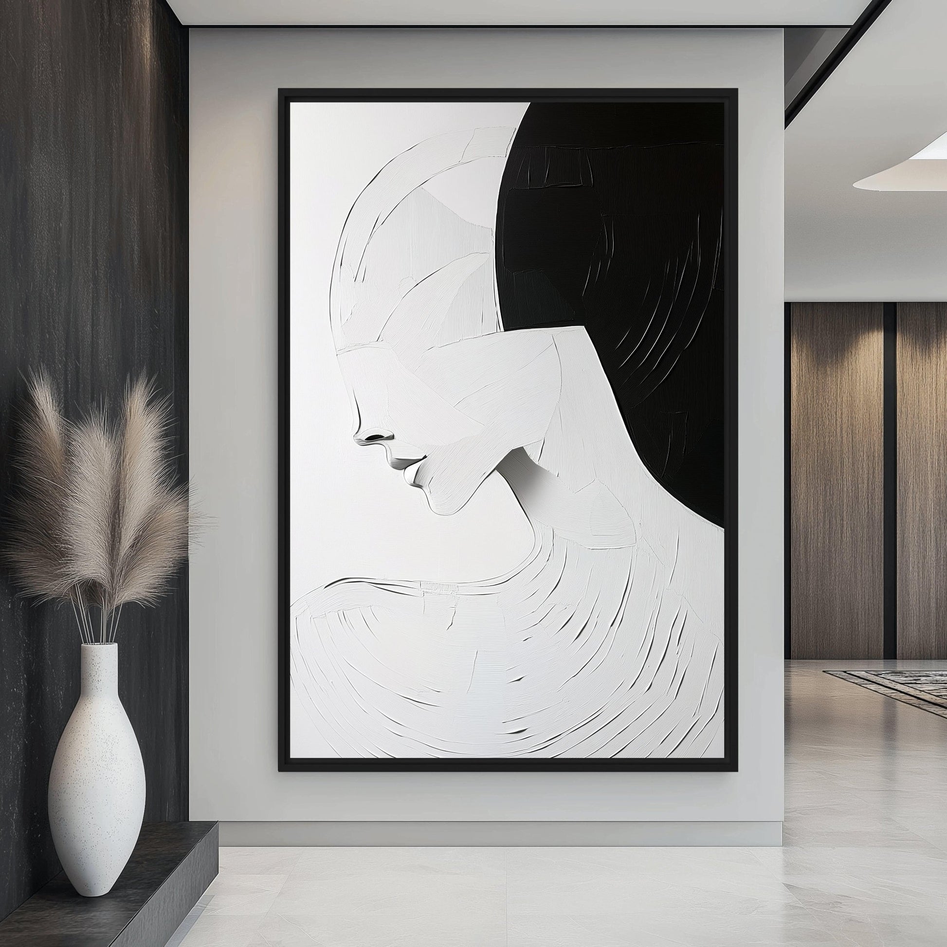 Portrait Minimalist Art Framed Canvas