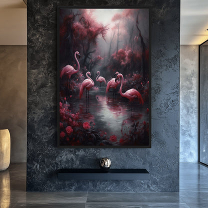 Flamingo Paradise Framed Canvas