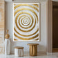 Gold & White Spiral Modern Art Digital Print